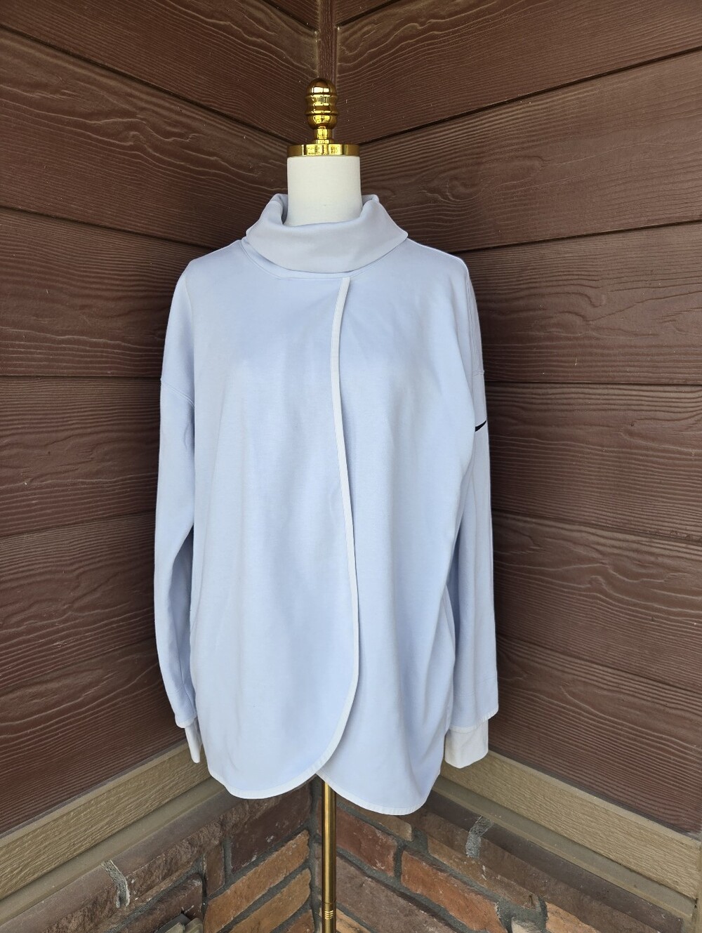 Nike Reversible Light Blue Funnel Neck Maternity Sweater Women’s Large - Picture 14 of 16